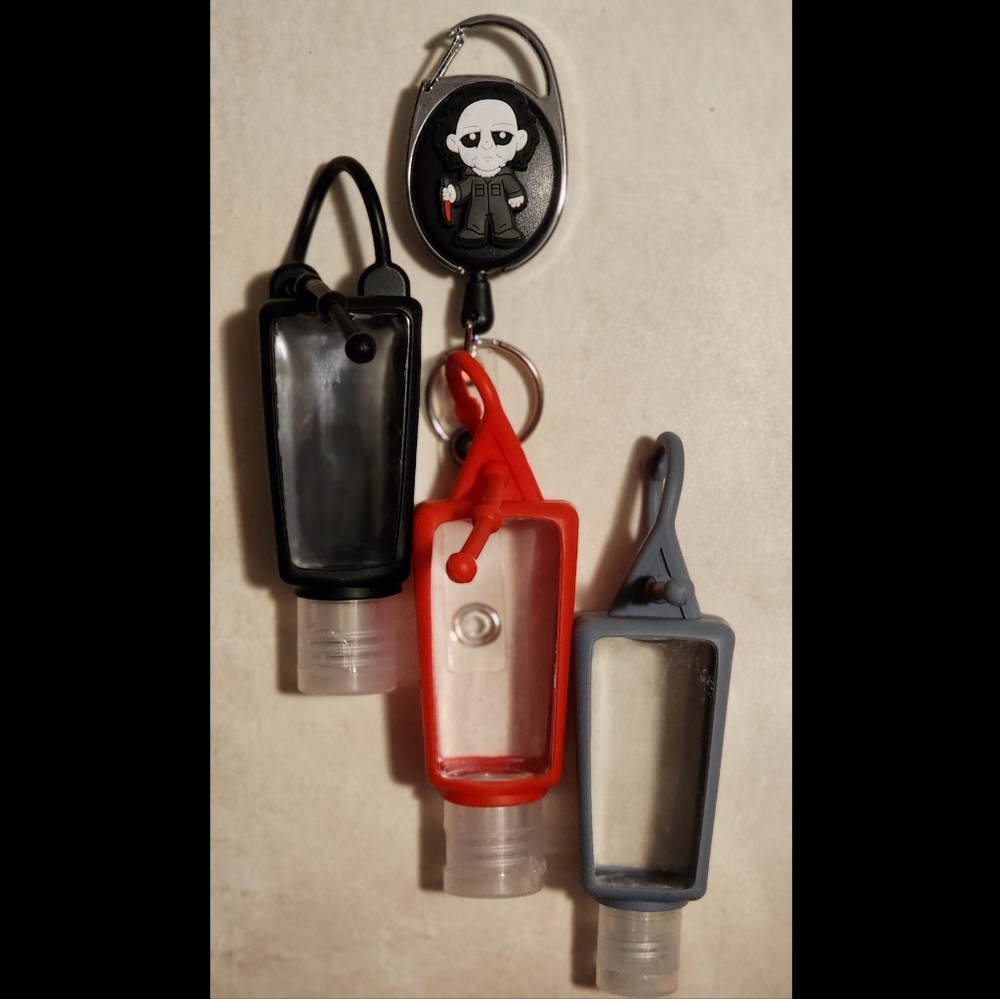 Michael Myers Badge Clip And Sanitizer Holder
